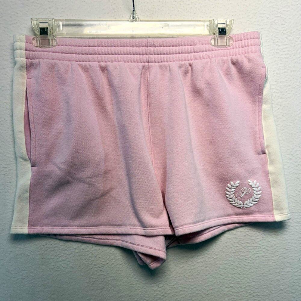 PINK Victoria's Secret womens pink fleece sweat shorts XL drawstring pockets
